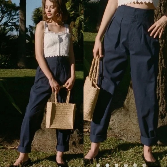 DOEN  Louvre Pant in Boscage High-Waisted Tan Pants NEW - Picture 11 of 12